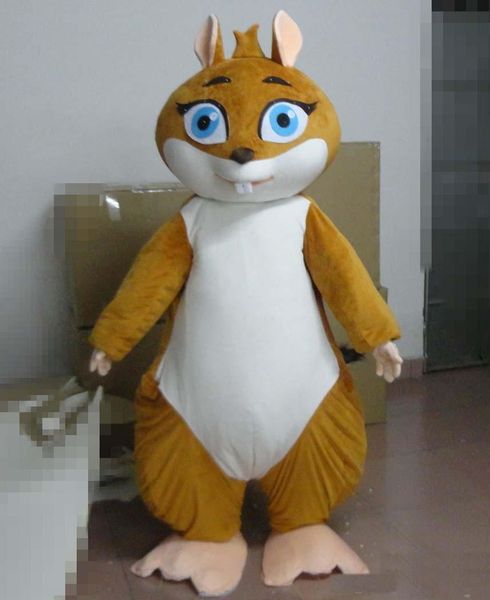 

2021 discount factory sale a squirrel mascot costume with blue eyes for to wear, Red;yellow