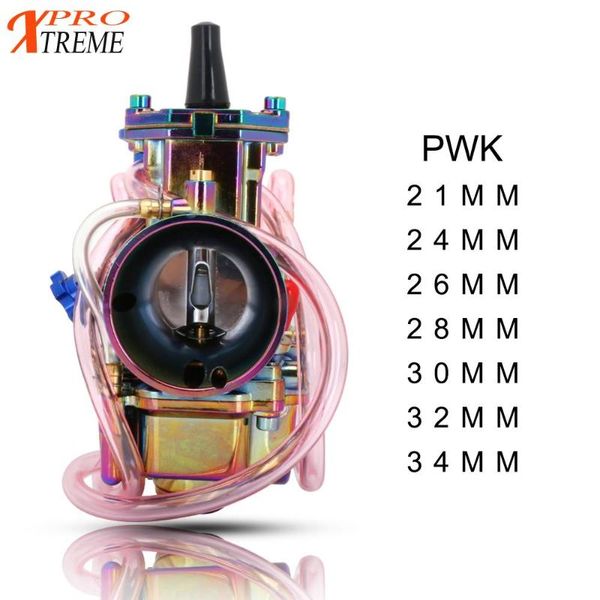 

universal multicolor motorcycle carburetor 21 24 26 28 30 32 34mm power jet dirt bike 4t pwk carburador 110 125 150 200 250cc fuel system