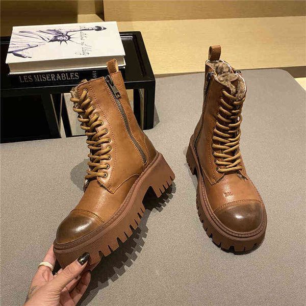 

designer strike luxury women tractor black leather chunky combat boots boot with original box