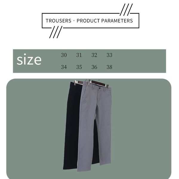 

men's pants daily work casual stretch slim fit comfortable and fashionable, Black