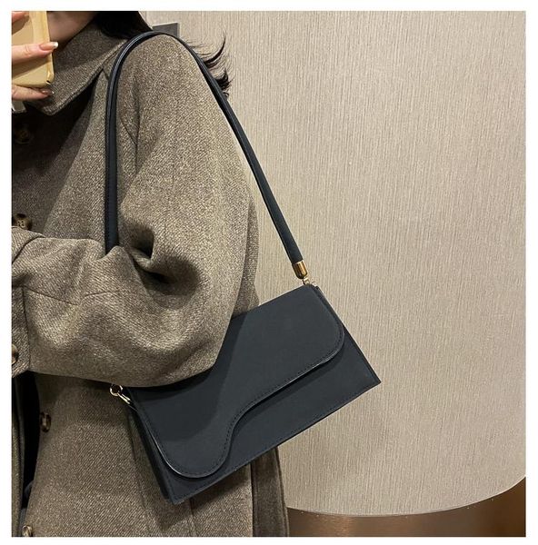 

evening bags women's shoulder bag square irregular clamshell solid color matte textured leather retro handbags wholesale 2021 lady