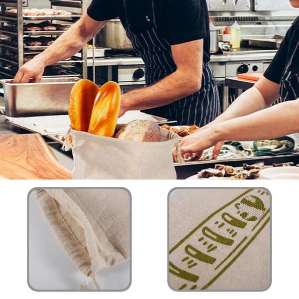 

storage bags versatile natural extra large bread drawstring flax bag eco-friendly for picnic