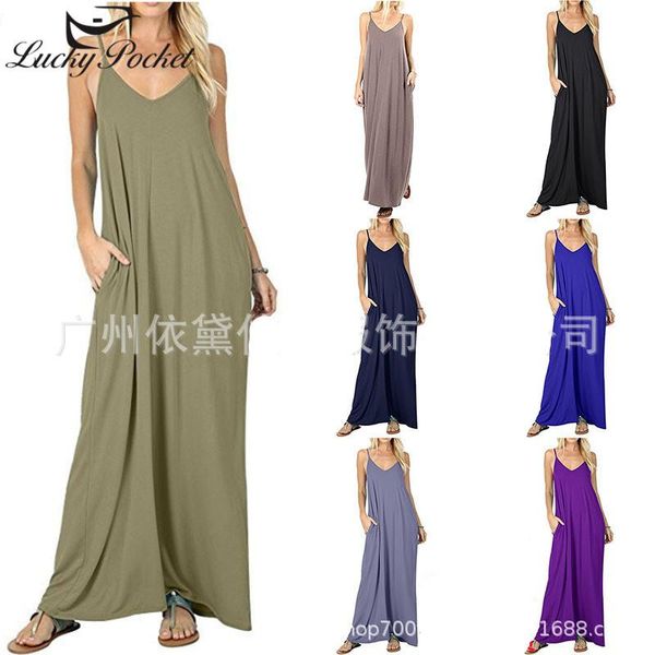 

casual dresses women summer slim green v-neck long dress ladies fashion solid color plus size vestidos female brand zm604, Black;gray