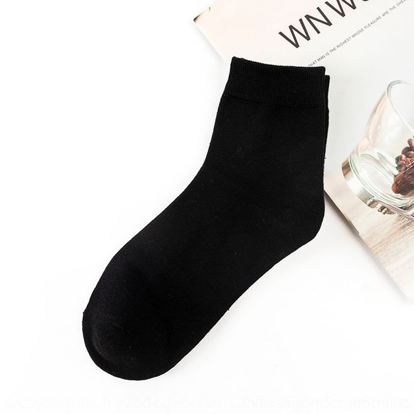 

xGW spring and summer 96.6 men's business pure color medium cotton socks and cotton short men's socks, Black