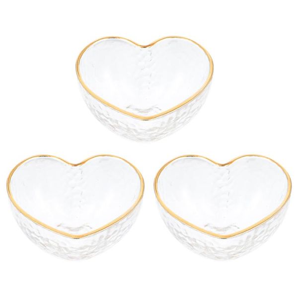 

bowls 3pcs glass dessert exquisite salad serving (transparent)