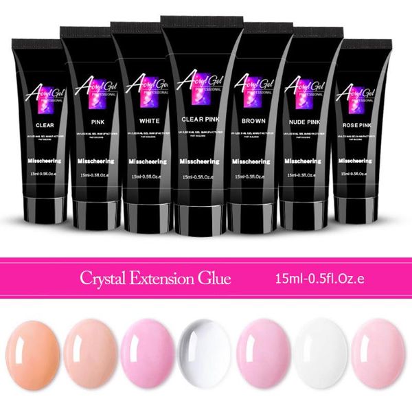 

nail gel acrylic kit 15ml quick building set polish for extensions art, Red;pink