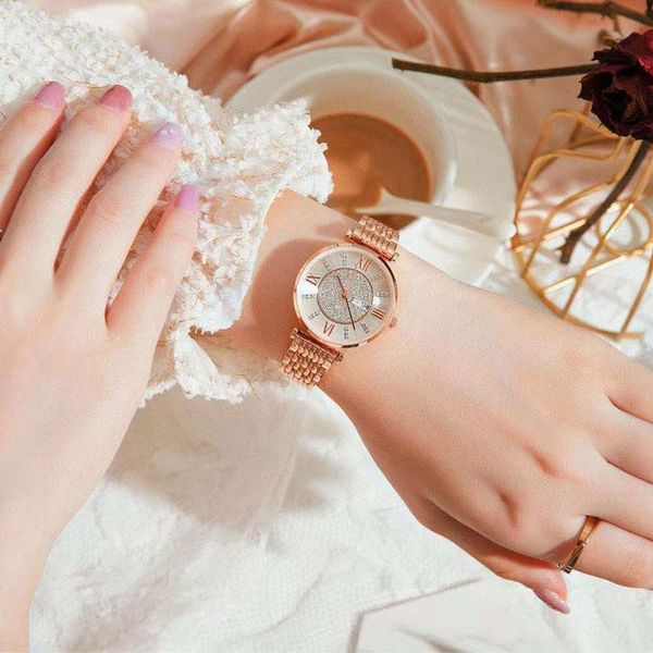 wristwatches hong kong kezi famous watch women's net red punch in rose gold band fashion women, Slivery;brown
