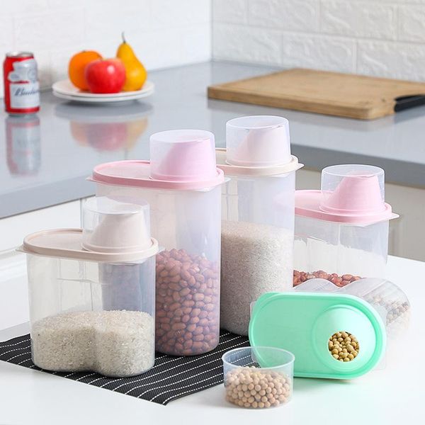 

storage bottles & jars grains jar kitchen food box sealed plastic tank