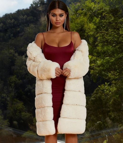 

jackets ladies new faux fur thicken long plush women coat windbreaker winter, Black;brown
