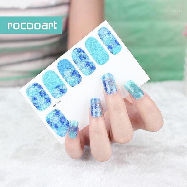

rocooart ys097-102 glitter flowers nail art sticker for lady colorful adhesive decoration girls foil wraps1, Black