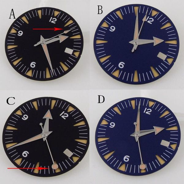 

repair tools & kits 31mm sterile black blue sandwich watch dial hands for nh35 nh 36 automatic movement with date window wristwatch