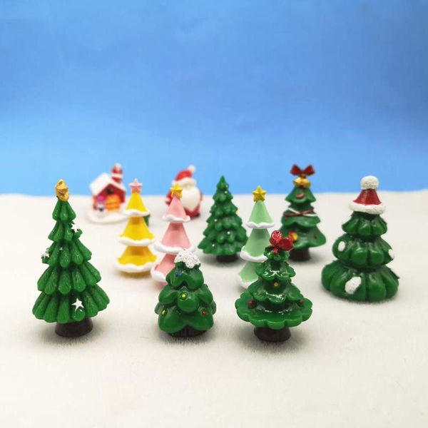 

decorative objects & figurines 3pc christmas tree ornament 3d model figurine garden fairy decor glass diy dollhouse home decoration miniatur