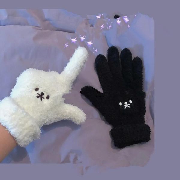 Japanische Mädchen Handschuhe Winter Finger Stickerei Warme und süße weiche Cartoon Outdoor Student fünf Finger296j