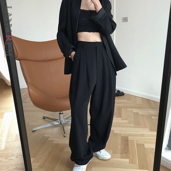 

black trousers arrivals loose casual fit wide leg pants women fashion tide spring autumn 2e1534 210507, Black;white