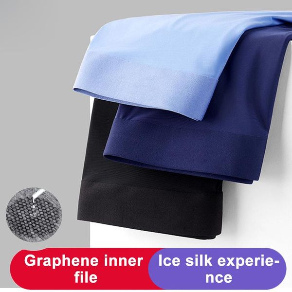 

underpants men underwear flat pants silk dry and comfortable men's breathable fit non marking boxer 2021, Black;white