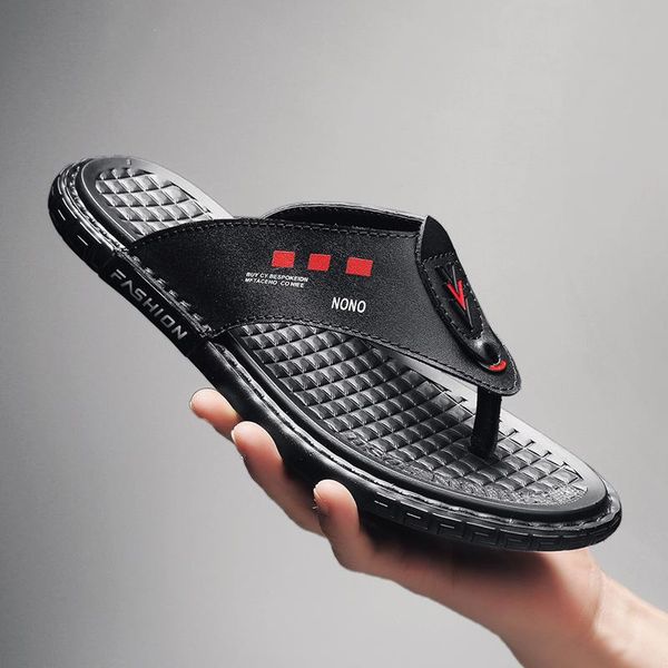 

men masculina transpirables sandali rope cuir man big sandale zandalias vietnam sandalias roman rasteira erkek slide sandalle slippers, Black