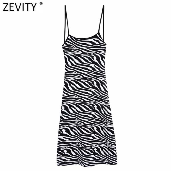 

zevity women vintage chic jacquard animal knitted midi sling dress female backless lace up straps dresses mujer ds8239 210419, Black;gray