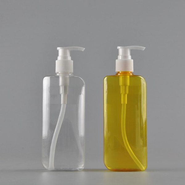 

storage bottles & jars transparent yellow 250ml x 25 lotion pump shampoo flat bottle empty for gel soap dispenser