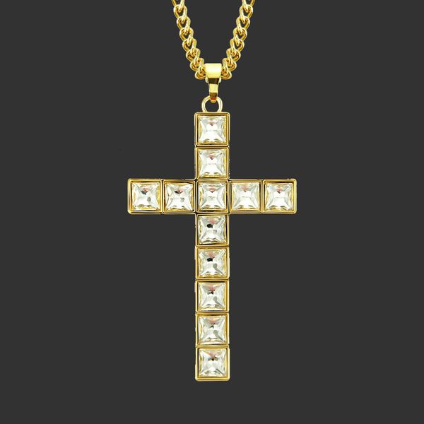 

amulet neck pendants hip hop men's cross pendant necklace hiphop diamond, Silver