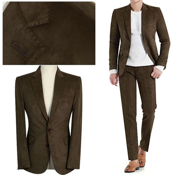 

brown notch lapel two button men suits custom made arrival 2021handsome cool blazer slim fit tuxedos(jacket+pant) men's & blazers, White;black