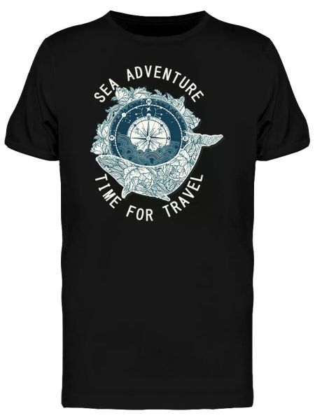 

sea adventures time to travel men's tee -image by shutterstock, White;black