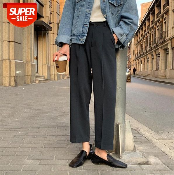 

tg high-waist suit casual pants women korean style solid color loose drape wide-leg trousers 13509 #ba1y, Black;gray