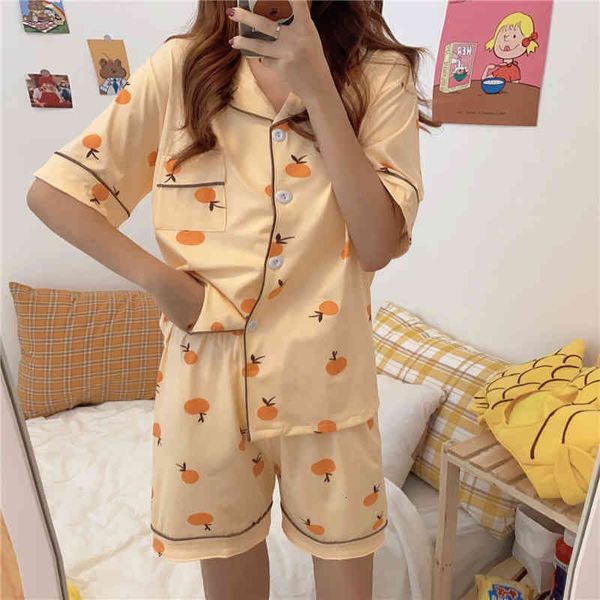 

sleepwear summer girls stylish sleepwear homewear printed cotton princess sweet chic pajamas sets, Black;red