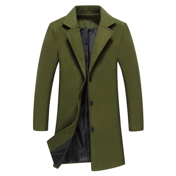 

fashion trench coat winter warm wool men casual long, Tan;black