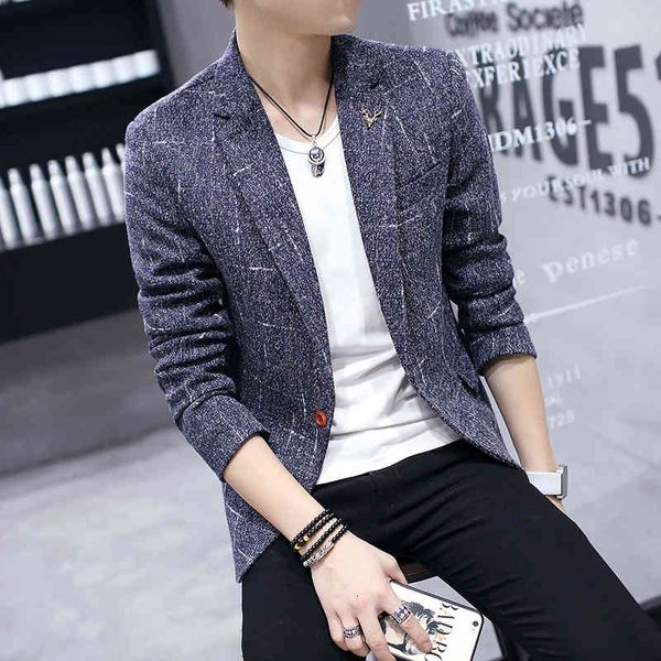 

men's suits & blazers leisure suit men korean fashion slim handsome small business summer thin one button jacket u5yp, White;black