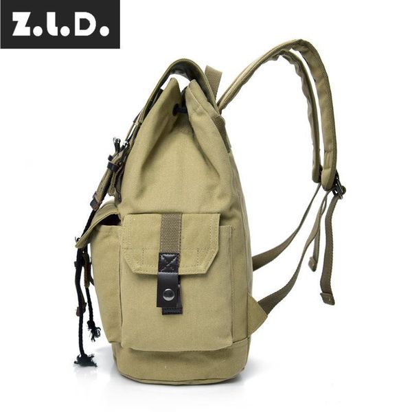 

backpack z.l.d. men's canvas retro casual travel bags large capacity school computer fm-01 teen