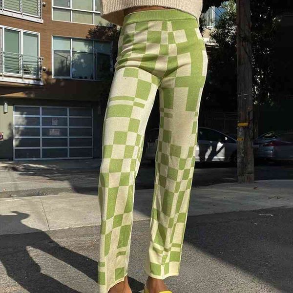 

irregular plaid casual korean style womens pants fashion high waist summer trousers plus size, Black;white