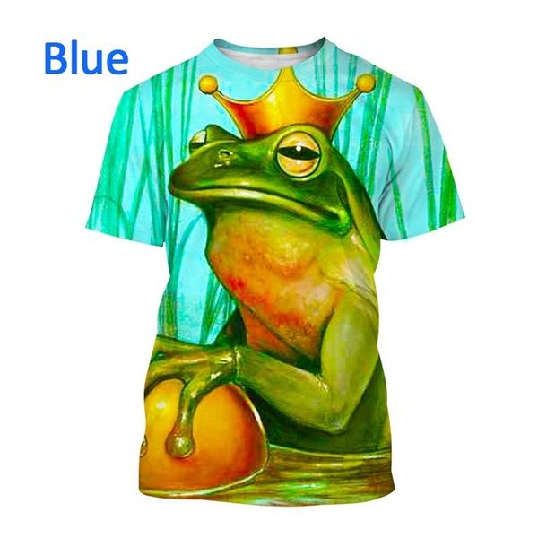 

men's t-shirts summer frog prince print cartoon t-shirt men/women loose casual shirt short street fashion clothes plus size xs-5xl, White;black