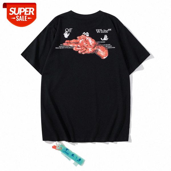 

brand finger letter pattern short sleeve #ba53, White;black