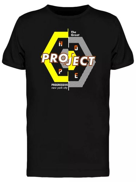 

hope project typography tee men's -image by shutterstock, White;black