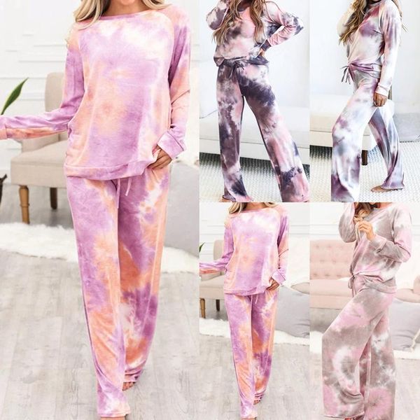 

women's tracksuits long sleeve women suit set casual 2 piece and pants tie dye fashion streetwear female, Gray