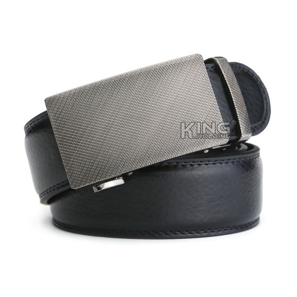 

men's head youth leisure automatic buckle business belt leather, Black;brown