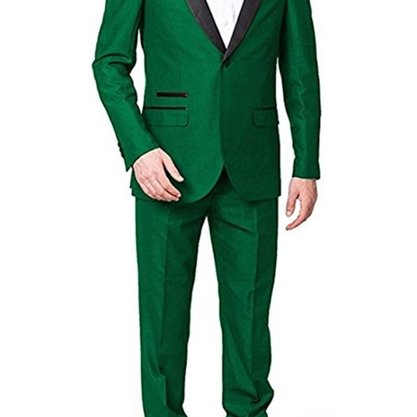 

men's suits & blazers custom made groomsmen green groom tuxedos shawl black lapel men wedding man bridegroom blazer (jacket + pant, White;black