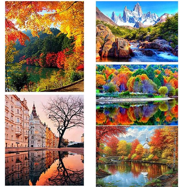

diamond painting diy 5d landscape tree art embroidery mountain cross stitch full round/square drill home decor crafts