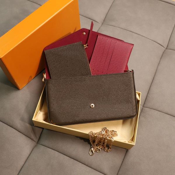 

luxury design women three-piece chain wallet messenger bag shoulder bags lady's with gift box evening