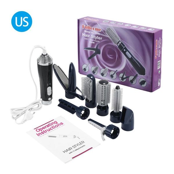 

electric hair brushes 7-in-1 multi-function rechargeable professional negative ion dryer with comb curling wand 7 attachments