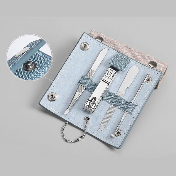 

nail art kits 4in1 manicure set professional clippers leather case portable nails eyebrows and ears beauty tools