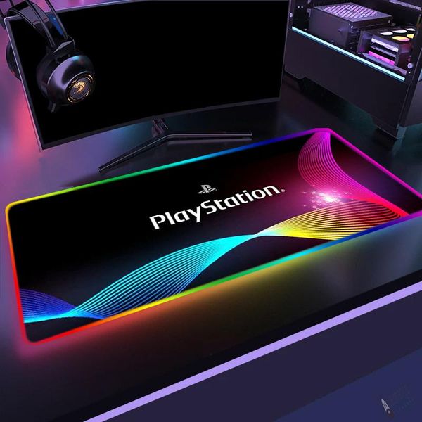 

mouse pads & wrist rests playstation mat rgb ps4 mousepad gamer accessories led anime pad xxl kawaii gaming keyboard for compass