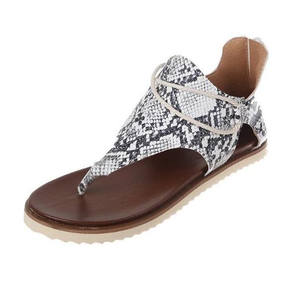 

summer sandals women leopard print flat ladies casual gladiator comfortable sandalias de verano para mujer, Black