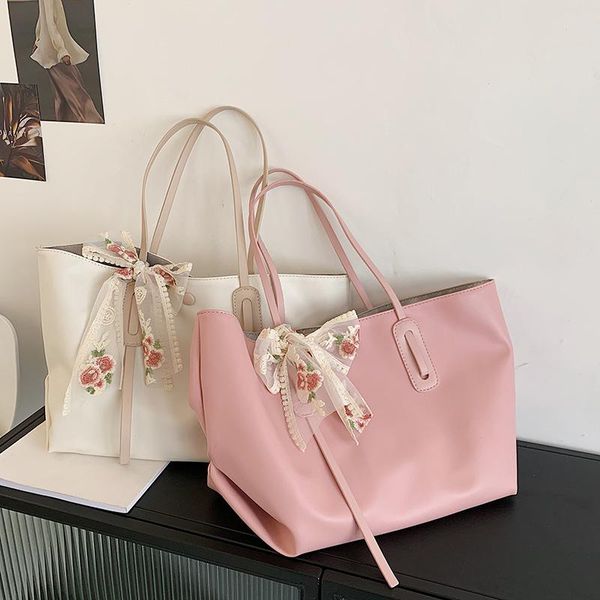 

female student school bag korean version large capacity one-shoulder simple style handbag ins chic shopping tote cross body