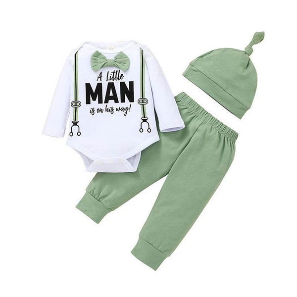 

baby clothing sets boys suits infant outfits autumn winter long-sleeved romper jumpsuit cotton trousers hats 3pcs b8276, White