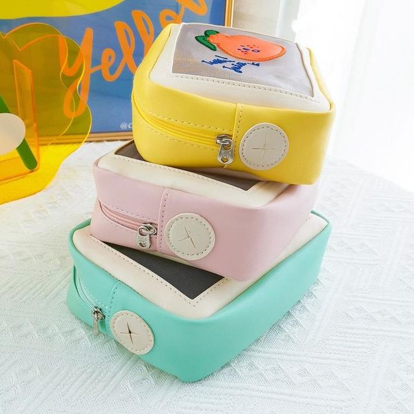

cute portable net yarn mobile phone data cable earphone digital bag power bank cord large-capacity storage bags
