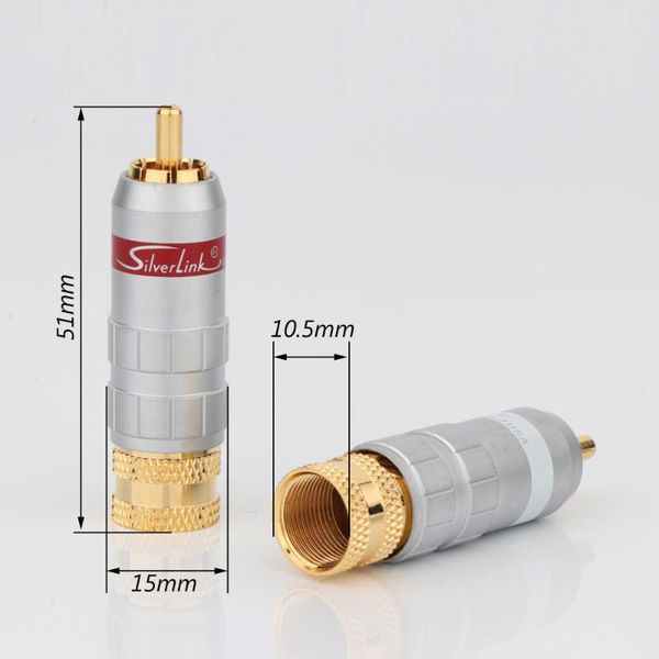 

smart power plugs 4pcs r1707 brandsilverlink 24k gold plated rca male adapter