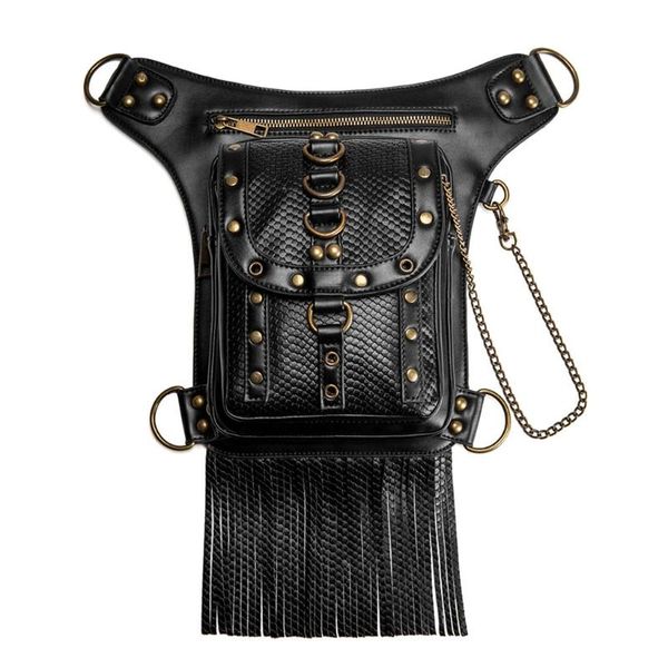 

fashion waist packs steampunk bag fanny pack gothic pu leather shoulder crossbody 649d bags