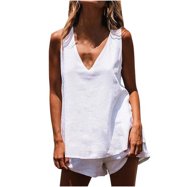

women's tracksuits two-piece ruffle set women clothes loose summer pajamas sleepwear fashion casual shorts solid color cotton and linen, Gray