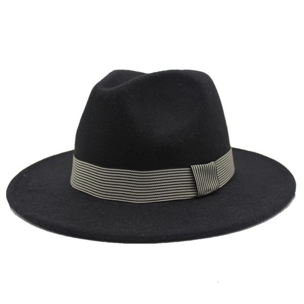 

berets seioum wool jazz hats large brim felt cloche cowboy panama fedora hat for women black red trilby derby fedoras whxm, Blue;gray